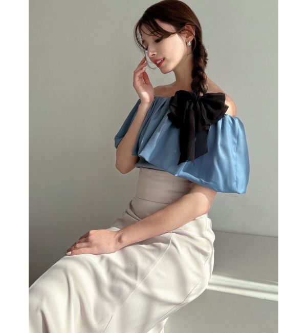 RESEXXY「ボリュームドッキングオフショルニットトップス」|ニット・セーター|