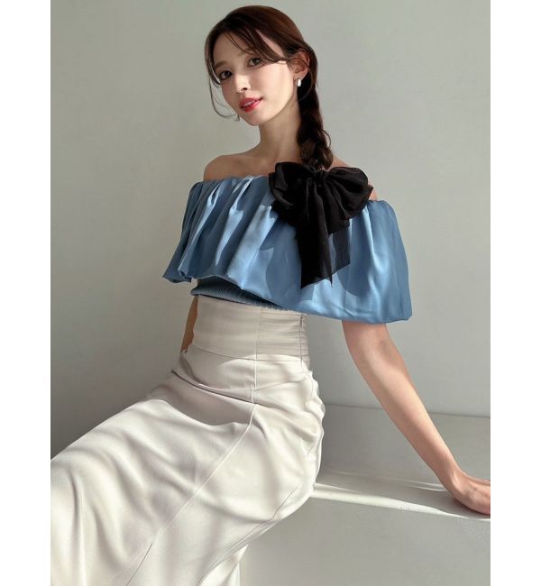 RESEXXY「ボリュームドッキングオフショルニットトップス」|ニット・セーター|