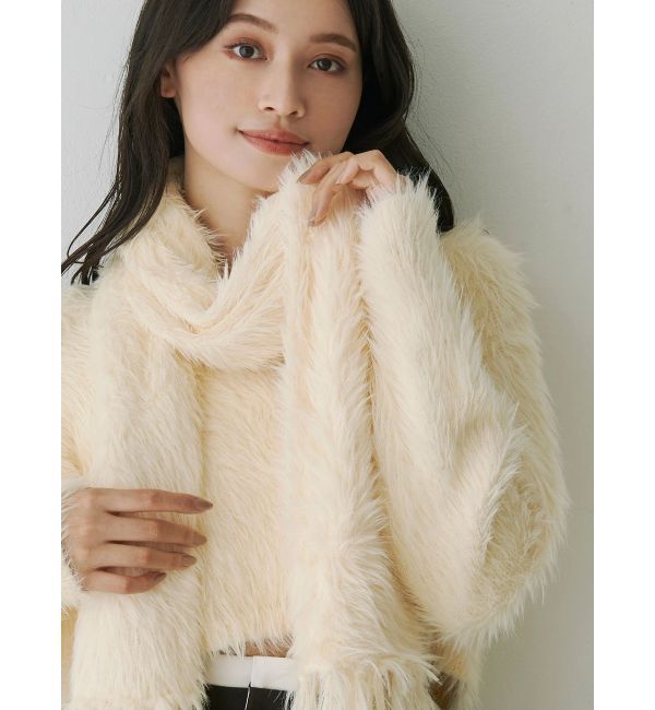 MERCURYDUO「ロングシャギーマフラーセットニット」|ニット・セーター|