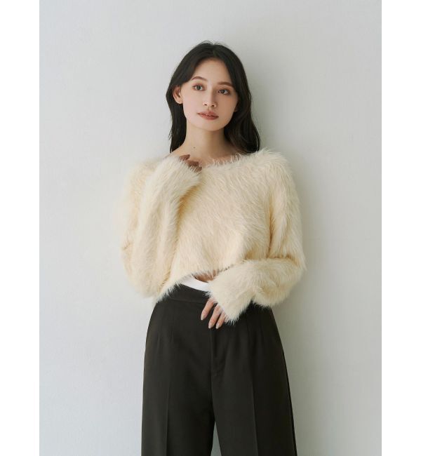 MERCURYDUO「ロングシャギーマフラーセットニット」|ニット・セーター|