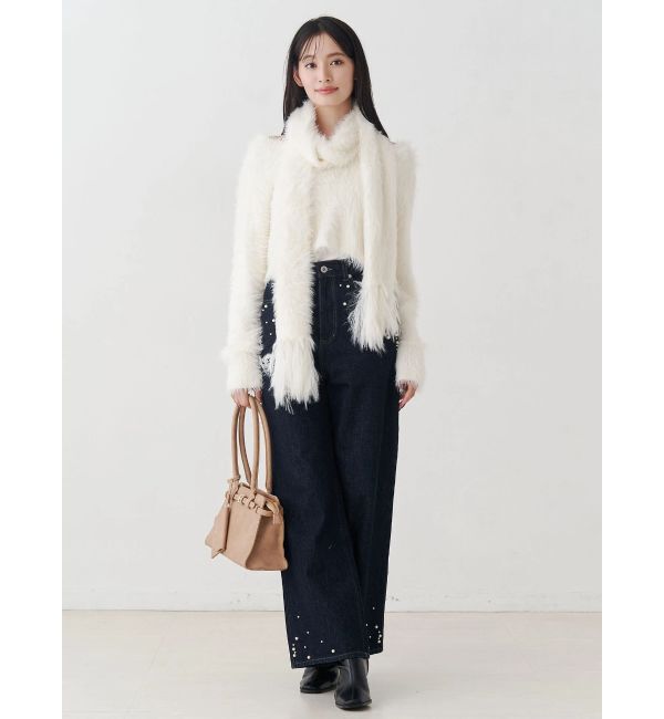 MERCURYDUO「ロングシャギーマフラーセットニット」|ニット・セーター|