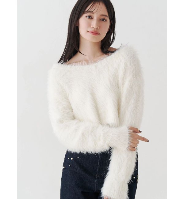 MERCURYDUO「ロングシャギーマフラーセットニット」|ニット・セーター|