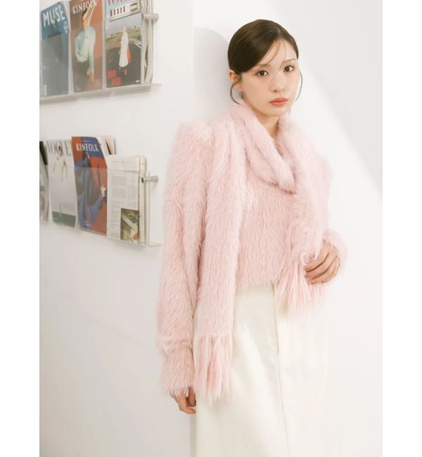 MERCURYDUO「ロングシャギーマフラーセットニット」|ニット・セーター|