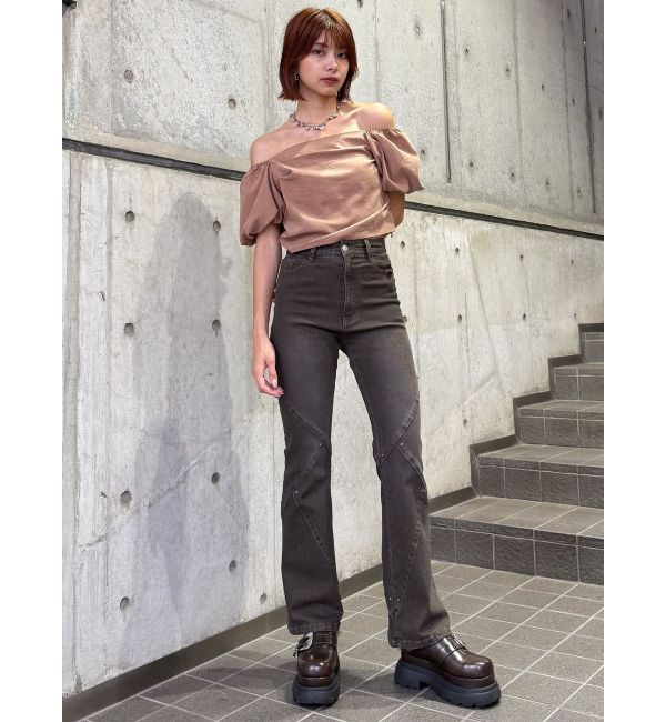 MURUA「スウィッチングスタッズデニム」|デニム|