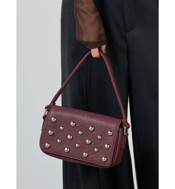 MURUA「スタッズワンハンドルバッグ」|ハンドバッグ|ボルドー