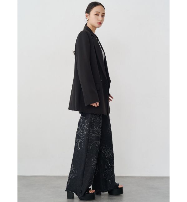 MURUA「ダメージフラワーワイドデニム」|デニム|