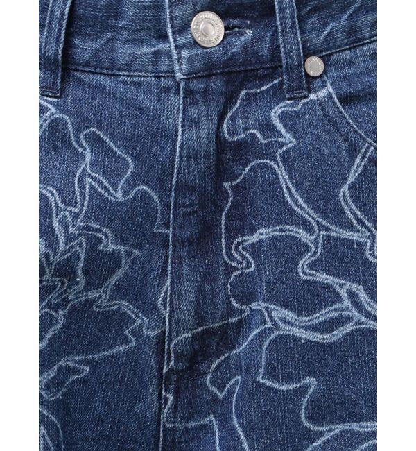 MURUA「ダメージフラワーワイドデニム」|デニム|