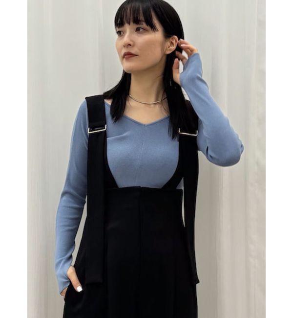 LAGUNAMOON「バレリーナアシメヘムニットプルオーバー」|ニット・セーター|ブルー