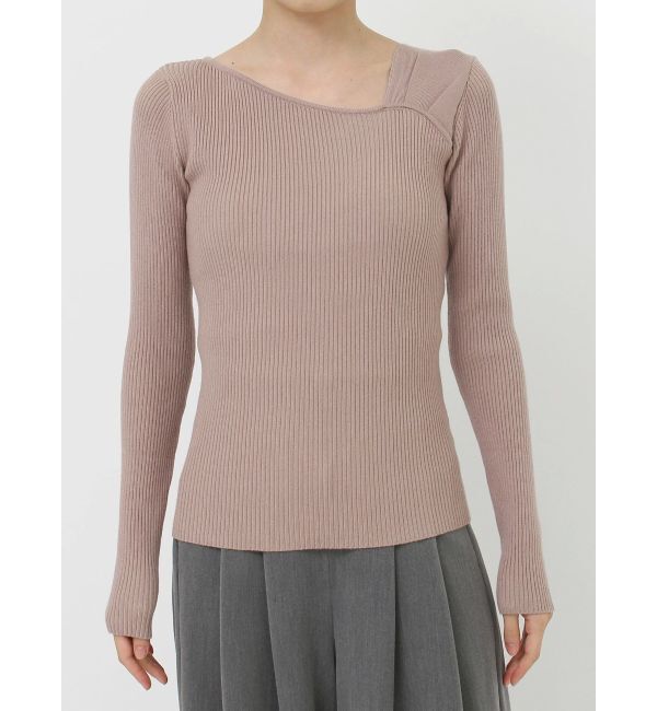 LAGUNAMOON「アシンメトリータックニットプルオーバー」|ニット・セーター|