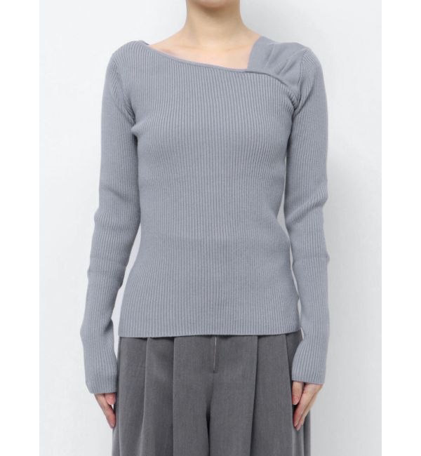 LAGUNAMOON「アシンメトリータックニットプルオーバー」|ニット・セーター|