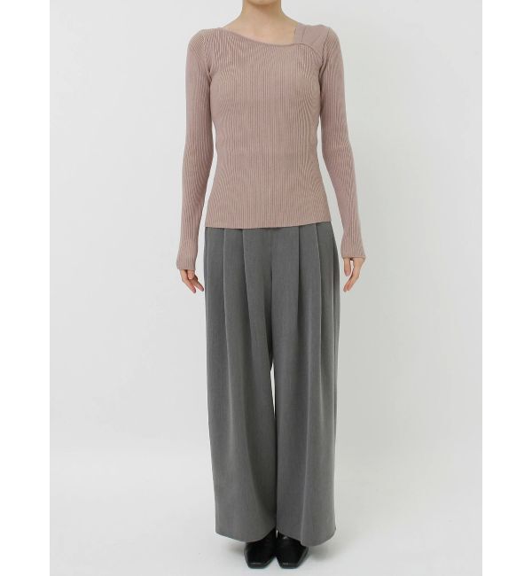 LAGUNAMOON「アシンメトリータックニットプルオーバー」|ニット・セーター|