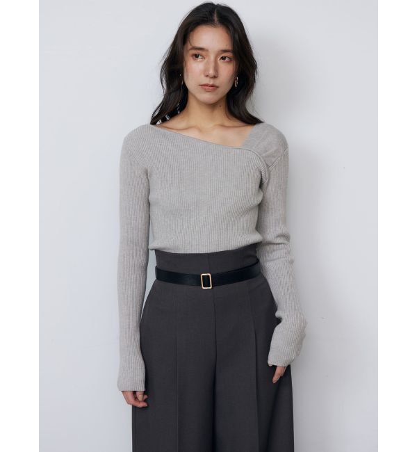 LAGUNAMOON「アシンメトリータックニットプルオーバー」|ニット・セーター|