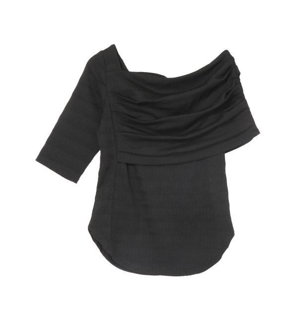 LAGUNAMOON「アシンメトリーカットトップス」|Tシャツ・カットソー|ブラック