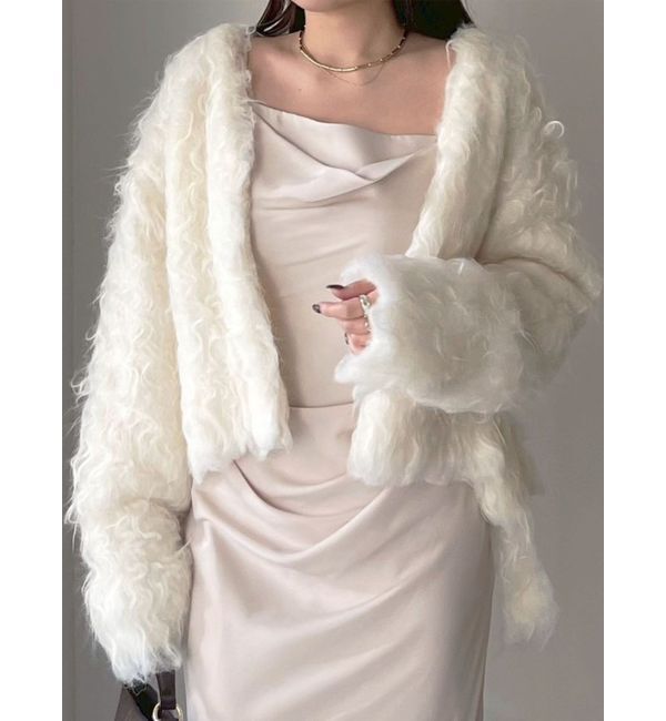 LAGUNAMOON「ファーライクニットカーデセットナローキャミワンピース」|ワンピース|