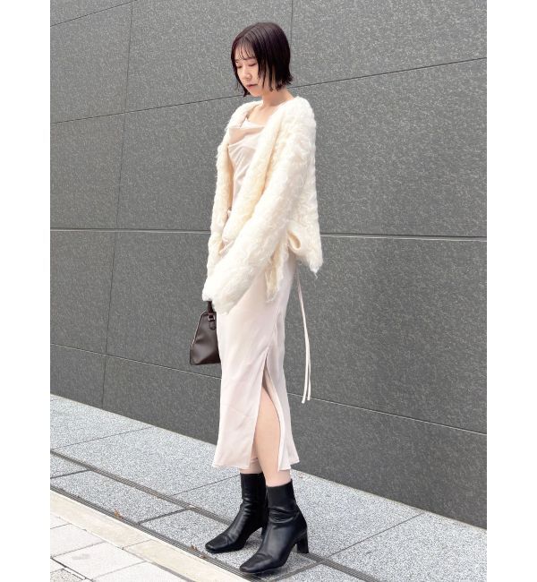 LAGUNAMOON「ファーライクニットカーデセットナローキャミワンピース」|ワンピース|