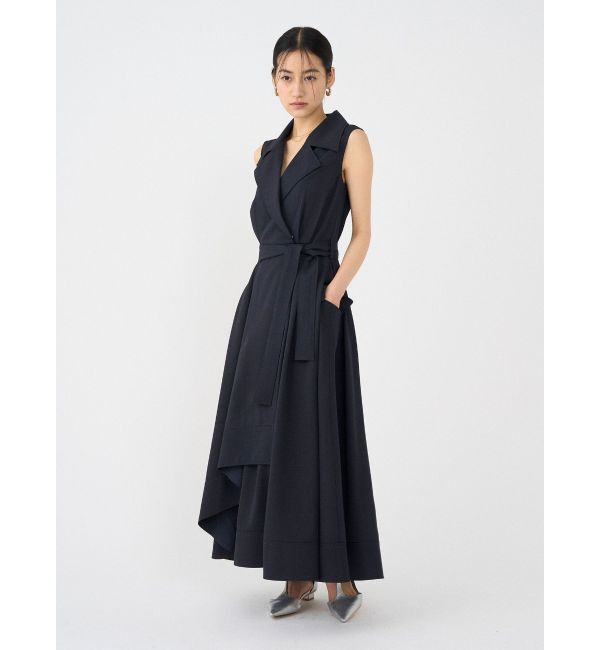 LAGUNAMOON「アシメヘムトレンチワンピース」|ワンピース|ネイビー
