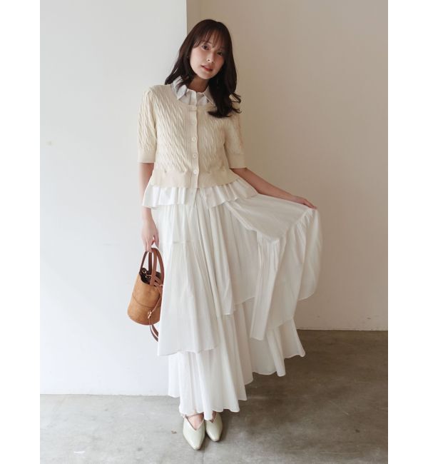 LAGUNAMOON「デタッチャブルペプラムニットカーディガン」|カーディガン|