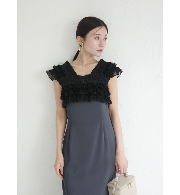 LAGUNAMOON「LADYミックステクスチャーボレロキャミワンピース」|ワンピース|