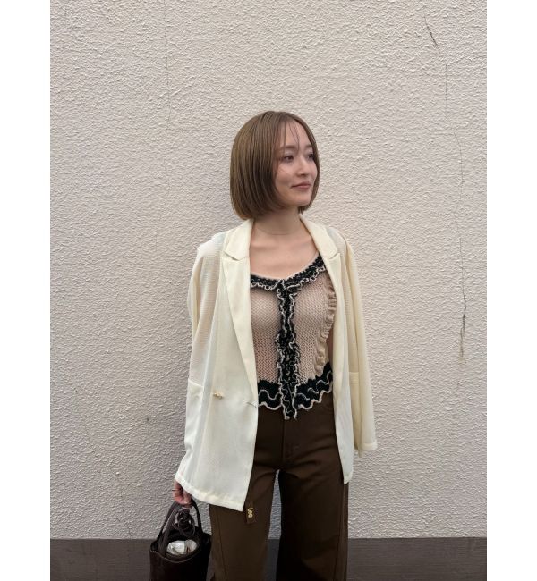 LAGUNAMOON「フリルデザインノースリニットプルオーバー」|ニット・セーター|