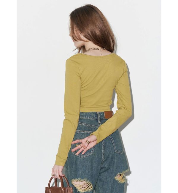 EVRIS「スクエアクロップドトップス」|Tシャツ・カットソー|