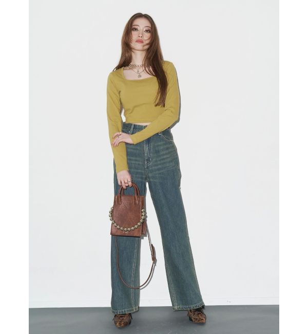 EVRIS「スクエアクロップドトップス」|Tシャツ・カットソー|