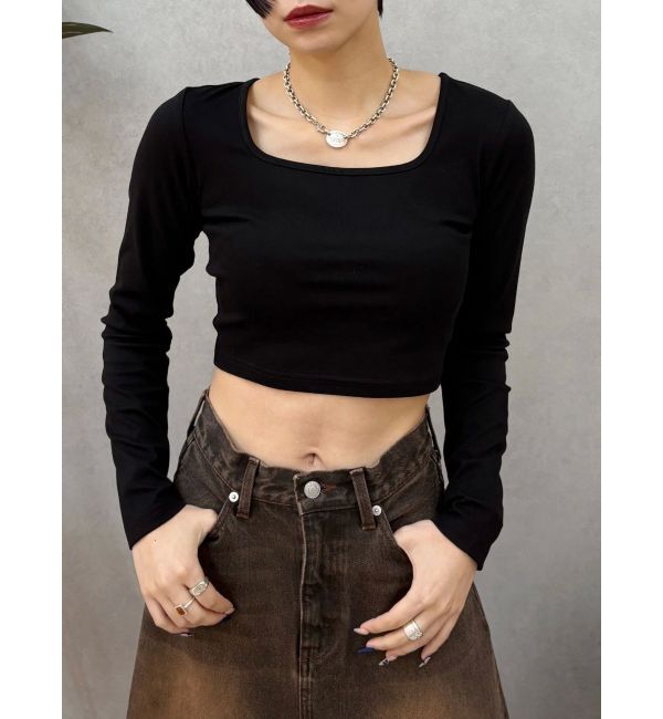 EVRIS「スクエアクロップドトップス」|Tシャツ・カットソー|