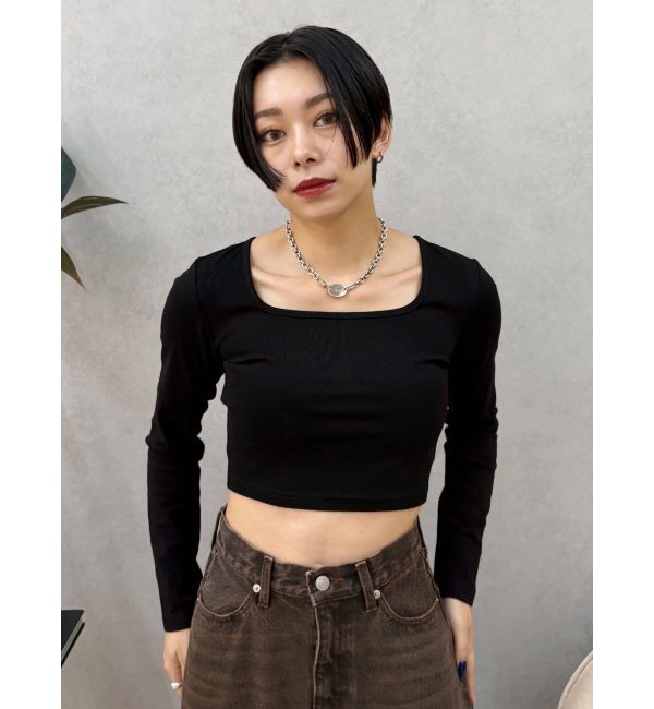 EVRIS「スクエアクロップドトップス」|Tシャツ・カットソー|