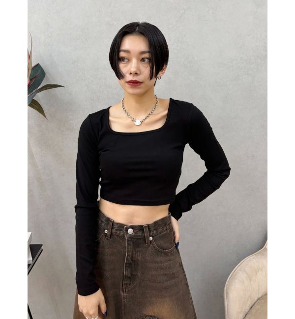 EVRIS「スクエアクロップドトップス」|Tシャツ・カットソー|