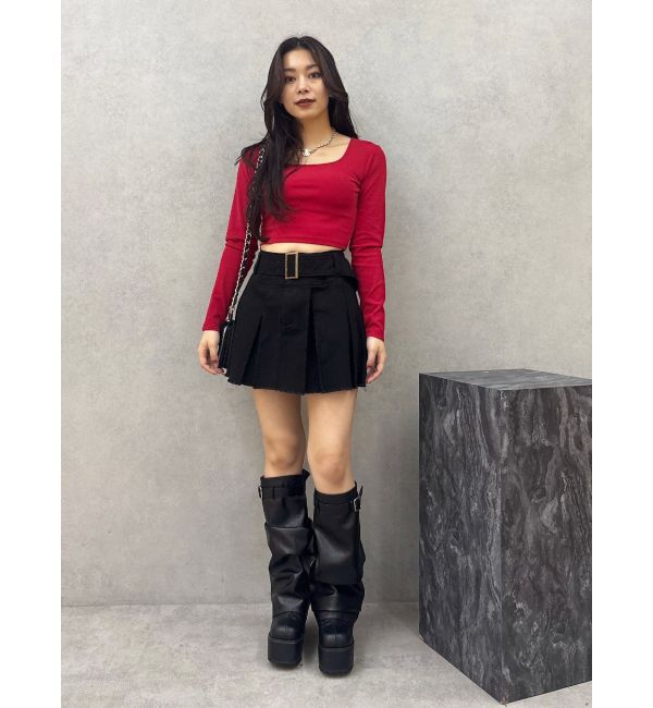 EVRIS「スクエアクロップドトップス」|Tシャツ・カットソー|