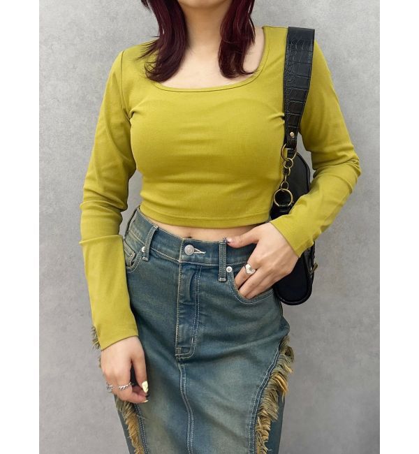 EVRIS「スクエアクロップドトップス」|Tシャツ・カットソー|