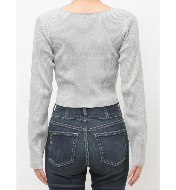 EVRIS「フロントホックレースドッキングニットトップス」|ニット・セーター|