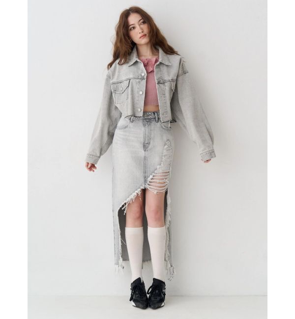 EVRIS「フリルピグメントニットトップス」|ニット・セーター|