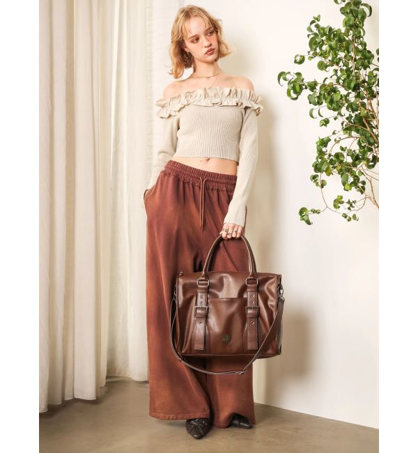 EVRIS「フリルピグメントニットトップス」|ニット・セーター|