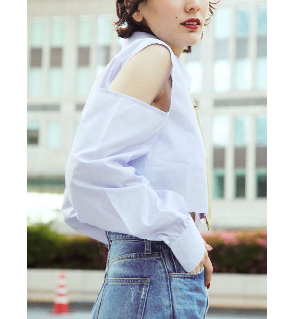 jouetie「オープンショルダータイシャツ」|シャツ・ブラウス|