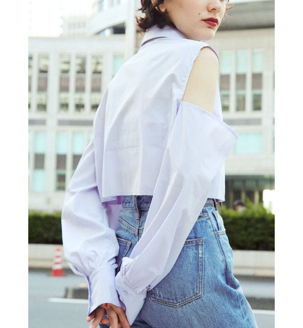 jouetie「オープンショルダータイシャツ」|シャツ・ブラウス|