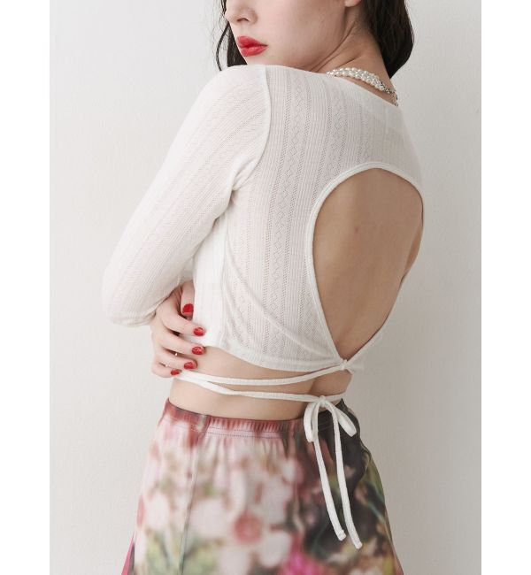 jouetie「バックオープンロゴトップス」|Tシャツ・カットソー|オフホワイト