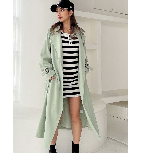 GYDA「LOOSEトレンチコート」|トレンチコート|ミントグリーン