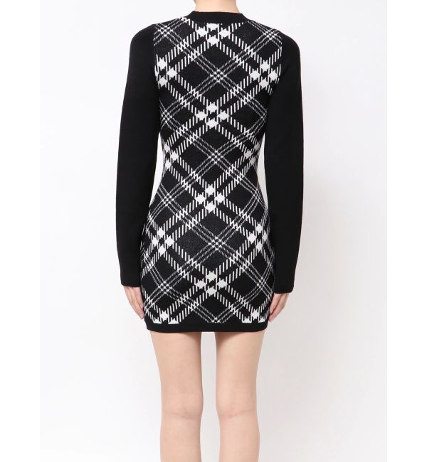 GYDA「GG embroideryラメCHECKニットワンピース」|ワンピース|