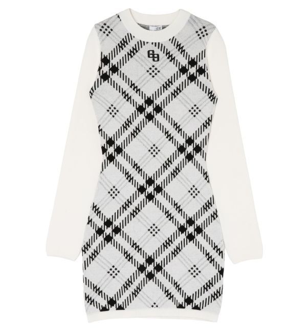 GYDA「GG embroideryラメCHECKニットワンピース」|ワンピース|