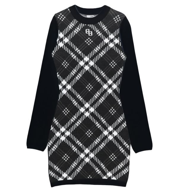 GYDA「GG embroideryラメCHECKニットワンピース」|ワンピース|