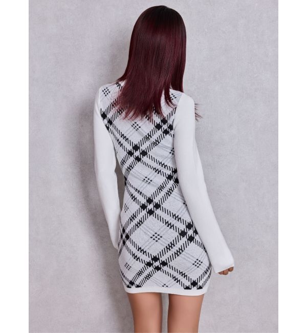 GYDA「GG embroideryラメCHECKニットワンピース」|ワンピース|