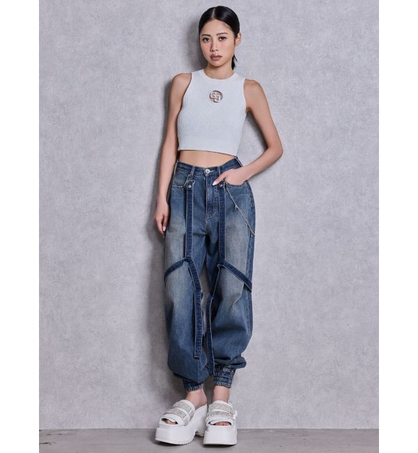 GYDA「Thick sole bijouストラップサンダル」|サンダル|