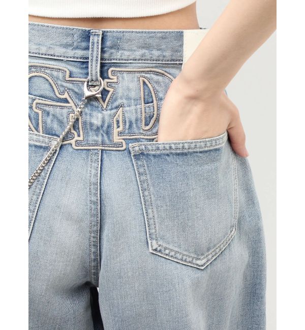 GYDA「ハイウエストGYDA chainデザインジョガーデニムパンツ」|デニム|