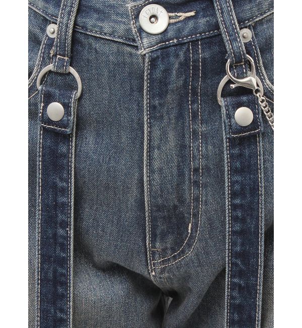 GYDA「ハイウエストGYDA chainデザインジョガーデニムパンツ」|デニム|