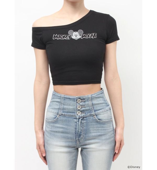 GYDA「GYDA/Disney/ラメプリントワンショルダーTシャツ」|Tシャツ・カットソー|