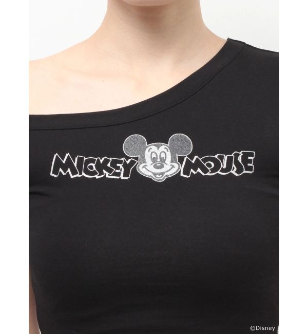 GYDA「GYDA/Disney/ラメプリントワンショルダーTシャツ」|Tシャツ・カットソー|