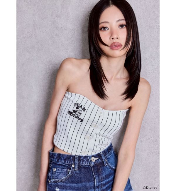GYDA「GYDA/Disney/stripeベアビスチェ」|チューブトップ|