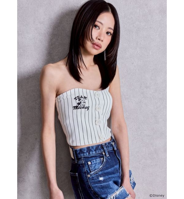 GYDA「GYDA/Disney/stripeベアビスチェ」|チューブトップ|