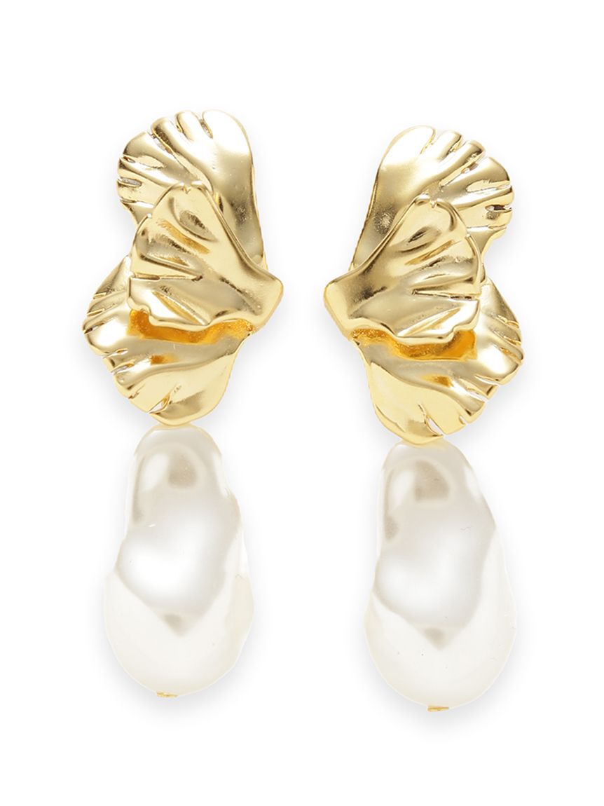 Mila Owen「メタルモチーフパールイヤリング」|イヤリング|