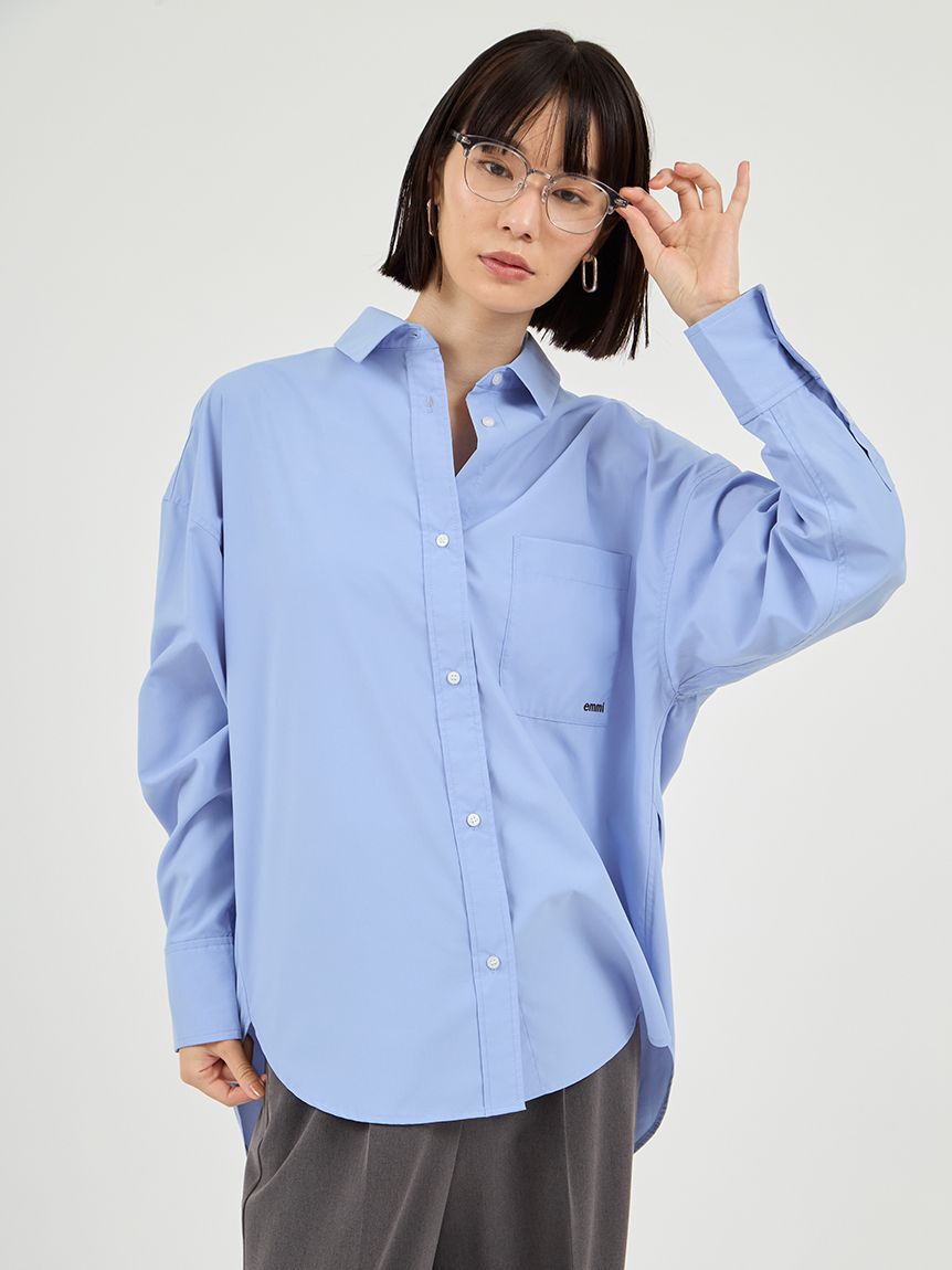 emmi atelier「emmiロゴ刺繍シャツ」|シャツ・ブラウス|